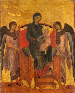 La Madonna in trono col Bambino e due angeli