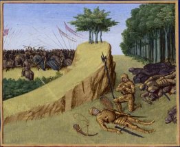L'imperatore Carlo Magno Finds cadavere di Roland dopo la battag