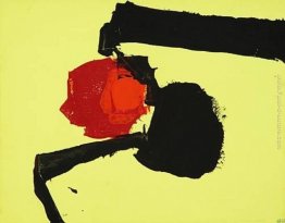 Untitled (astratta nel colore giallo, nero e rosso)