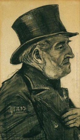 Un uomo Almshouse in un cappello a cilindro