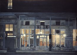 Cafe '' neon '' durante la notte