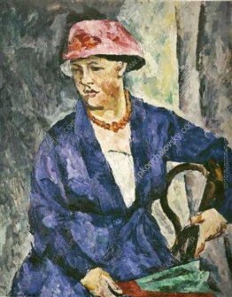 Ritratto di Olga Konchalovskaya, moglie dell'artista, in blu
