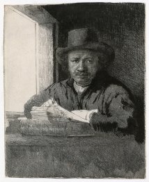 Disegno Autoritratto alla finestra