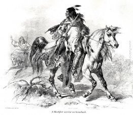 Guerriero Blackfeet a cavallo