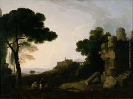 Paesaggio Capriccio con Tomba degli Orazi e Curiazi, e la Villa
