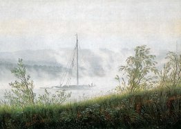 Elbschiff in nebbia di primo mattino