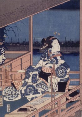 Moonlight Vista Tsukuda con Lady su un balcone
