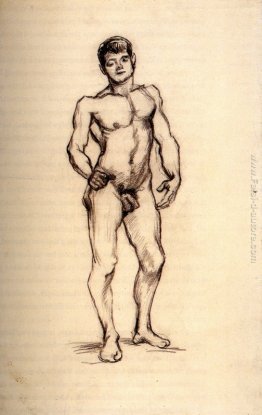 Standing Nudo maschile visto di fronte