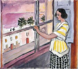 Giovane Donna alla finestra, il tramonto