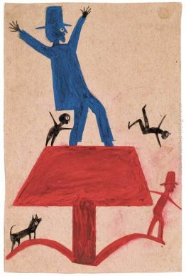 Untitled (Blue Man su Red Object)