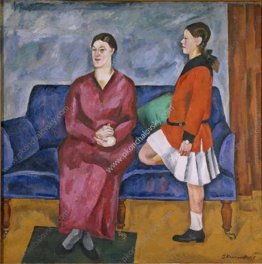 Ritratto di S. P. Konchalovsky con la figlia