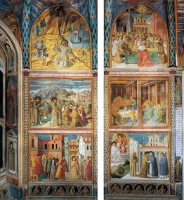 Scene della vita di S. Francesco (parete sud)