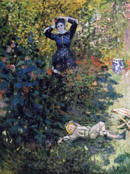 Camille e Jean Monet nel giardino di Argenteuil