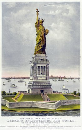 La grande statua di Bartholdi, Libertà illuminare il mondo. Il d