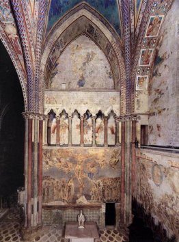 Veduta degli affreschi del transetto di sinistra