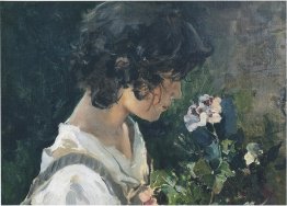 Ragazza italiana con i fiori