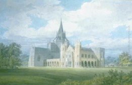 Prospettiva di Fonthill Abbey da sud-ovest