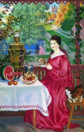 La moglie del mercante sul balcone