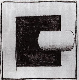 Quadrato nero e un tubo a forma di bianco