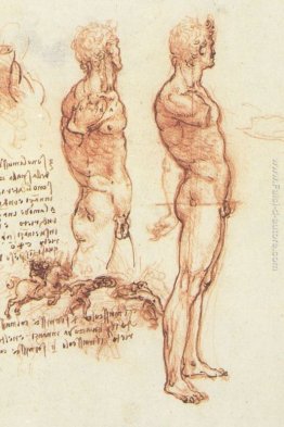 L'anatomia di un nudo maschile e una scena di battaglia
