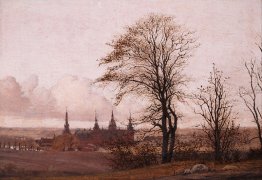Paesaggio d'autunno, Castello di Frederiksborg in Medio Distanza