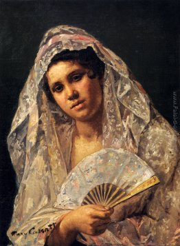 Spanish Dancer Indossando una Lace Mantilla