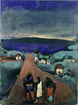 Trois Personnages dans un Paysage de Bretagne