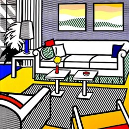 Interno con dipinti riposanti