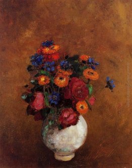 Mazzo di fiori in un vaso bianco