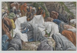 La Santa Vergine Baci Il volto di Gesù prima di essere avvolto i