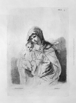 La Vergine e il Bambino in mezza figura in braccio, da Guercino