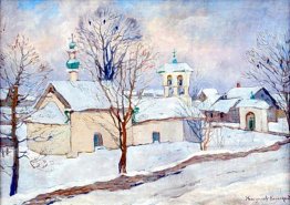 Paesaggio invernale con una chiesa