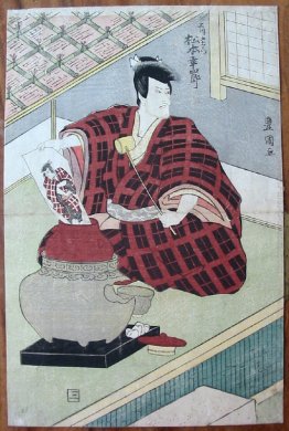 Ishikawa Goemon tirando un dipinto di tirarsi fuori da un vaso c