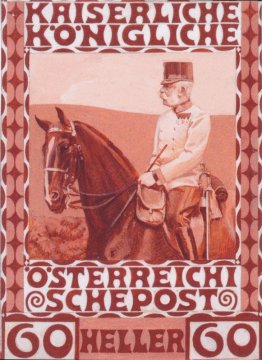 Disegno del francobollo anniversario con Austrian Francesco Gius