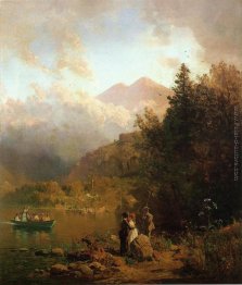 La pesca del partito nelle montagne
