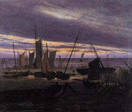 Barche nel porto di sera
