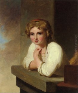 Peasant Girl (dopo di Rembrandt 'Giovane Ragazza che si appoggia