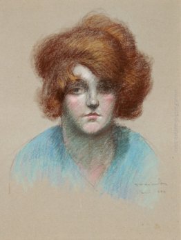 Ritratto di donna in camicetta blu