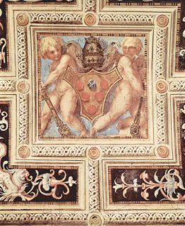 Scena con putti su stemma pontificio