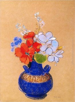 Fiori in un vaso blu