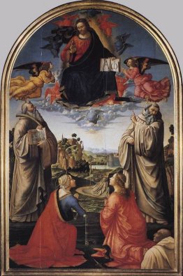 Cristo in gloria con San Benedetto (c.480-547), san Romualdo (c.