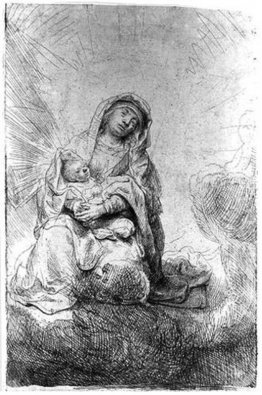 Madonna con il bambino tra le nuvole