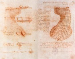 Doppia pagina manoscritta sul monumento Sforza (casting stampo d