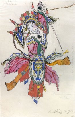 Dancer in the processione dell'imperatore cinese. Costumi per l'