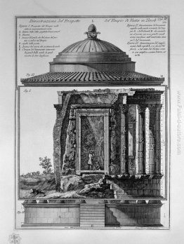 Vista del prospetto del Tempio di Vesta a Tivoli