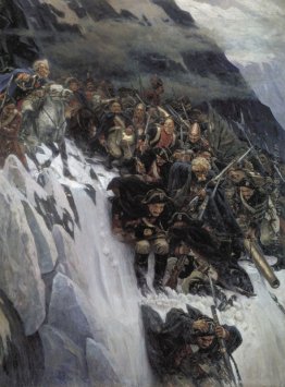 Le truppe russe sotto Suvorov che attraversano le Alpi