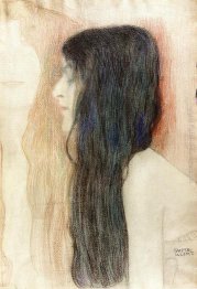 La ragazza con capelli lunghi, con un abbozzo di 'Nude Veritas'