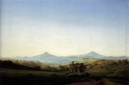 Bohemian Paesaggio con il Monte Milleschauer