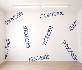 Wallpiece con le parole a specchio blu