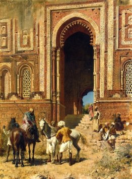 Cavalieri indiani al Gateway of Alah ou din, Old Delhi
